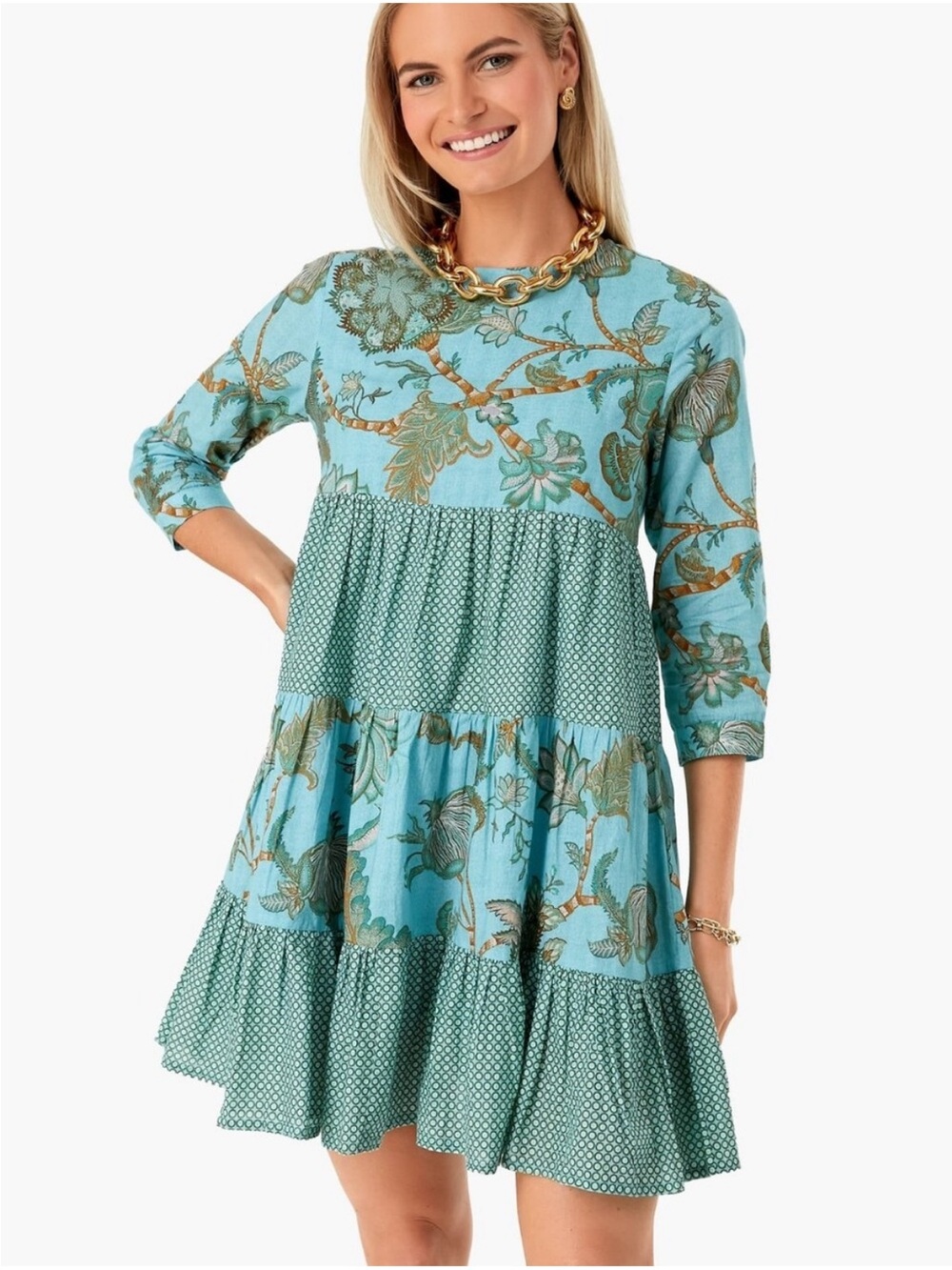 Ro’s Garden for Tuckernuck Rene Mini Dress Tiffany Blue size M